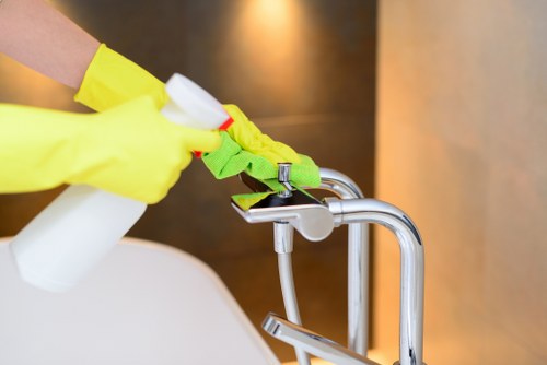 Communal hallway cleaning in a Waterloo residential building