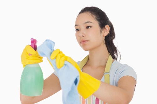 Cleaner using protective equipment while maintaining hygiene standards