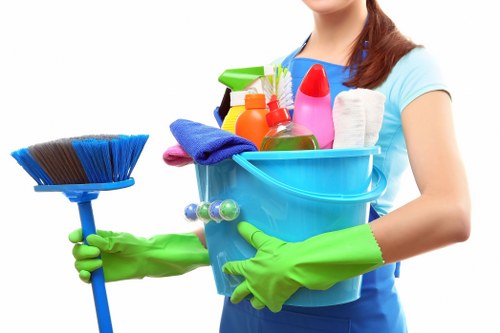 Commercial cleaning team working in a Waterloo business property with flexible scheduling