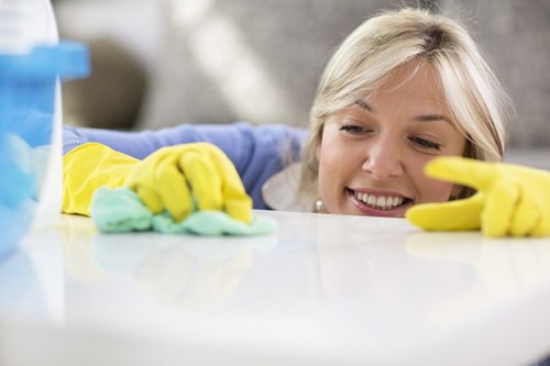 Waste handling and disposal compliance during a cleaning service
