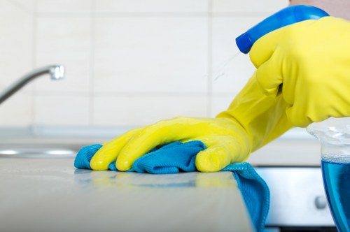 Professional cleaning of a Waterloo communal area with floors and handrails