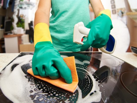 Risk assessment being completed before starting a cleaning job